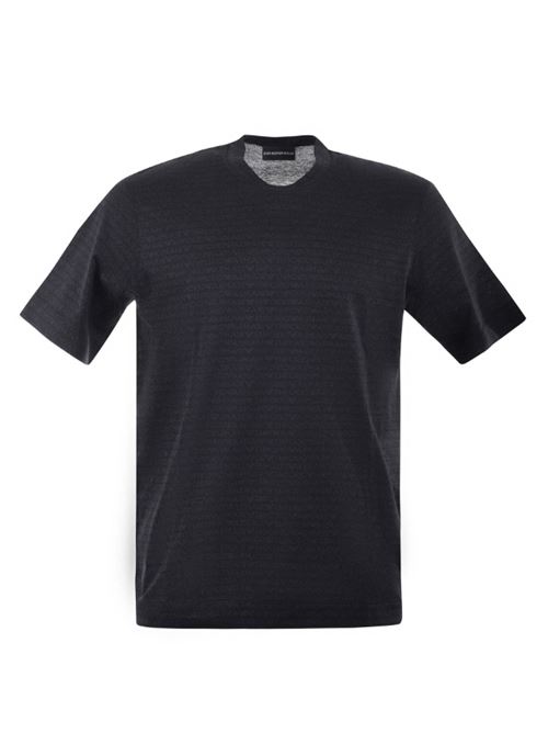 CROP T-SHIRT EMPORIO ARMANI | EM000787.AF12916FC176 LOGO JACQ. BLACK/
